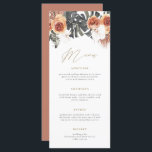 KINSLEY Boho Terracotta Long Wedding Menu Card<br><div class="desc">This menu features watercolor dry bohemian palm leaves and teracotta florals. Use this template to edit the fonts, font colour, and background colour to match your event needs. Use this template to edit the fonts, font colour, and background colour to match your event needs. Pair with additional items from the...</div>