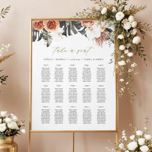 KINSLEY Boho Terracotta Palm Wedding Seating Chart