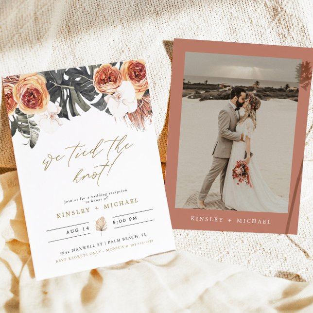 KINSLEY Boho Terracotta We Tied The Knot Elopement Invitation (Creator Uploaded)