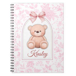 Kinsley Custom Pink Teddy Bear Nursery Design Notebook