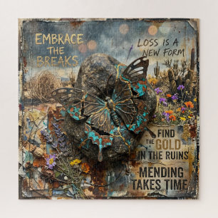 Kintsugi Healing Butterfly Wall Art Jigsaw Puzzle