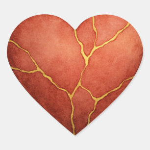 Kintsugi heart  sticker