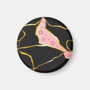 Kintsugi Magnet with Cherry Blossom Accents