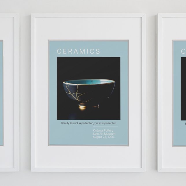 Kintsugi Pottery Poster Series | Pale blue (Creator Uploaded)