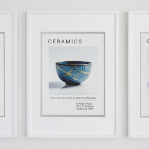 Kintsugi Pottery Poster Series White