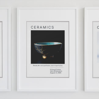Kintsugi Pottery Poster Series | White