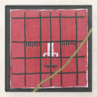 Kintsugi Red Face Glass Coaster