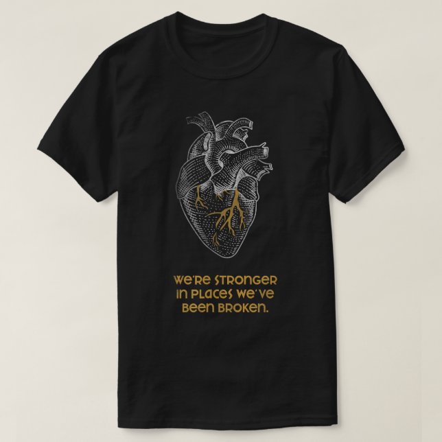Kintsugi Stronger when Broken Japanese Pottery Rep T-Shirt (Design Front)