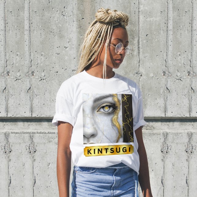 KINTSUGI T-SHIRT (KINTSUGI t-shirts By Poet Adiela Akoo -great gifts 
reminding you that you are beautifully resilient)