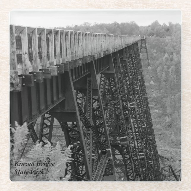Kinzua Bridge Skywalk Glass Coaster (Front)