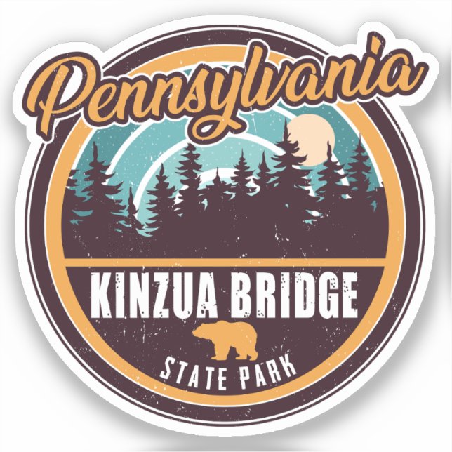 Kinzua Bridge State Park Pennsylvania Retro Badge (Front)
