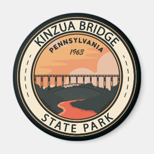 Kinzua Bridge State Park Pennsylvania Retro Badge Magnet
