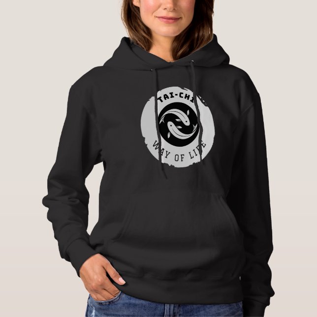 Kio Fish Tai Chi Ying Yang Balance Taoism Meditati Hoodie (Front)