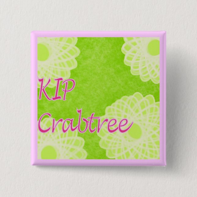 KIP Crabtree Knitting 15 Cm Square Badge (Front)