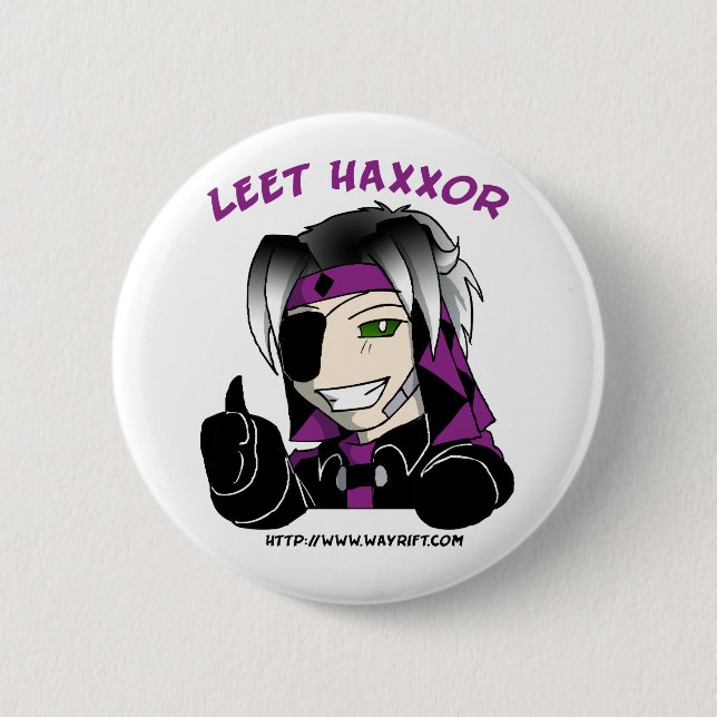 Kip "Leet Haxxor" Button (Front)