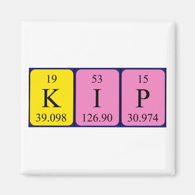 Kip periodic table name magnet (Front)