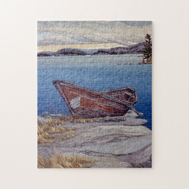 "Kipawa Long Boat" by Charlie Rapsky Jigsaw Puzzle (Vertical)