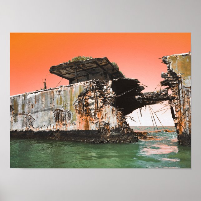 kiptopeke concrete ships dreamdaze poster (Front)