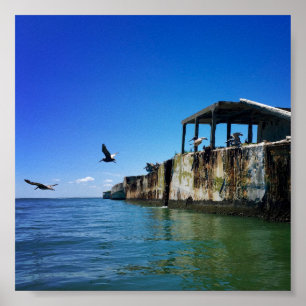 kiptopeke state park concrete ships breakwater poster
