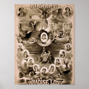 Kiralfy's, 'Paradise Lost' Retro Theatre Poster