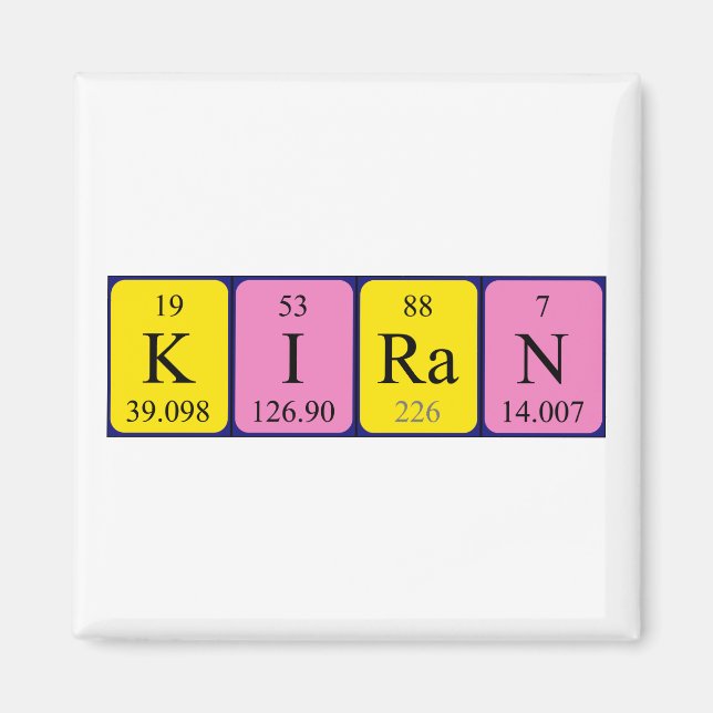 Kiran periodic table name magnet (Front)
