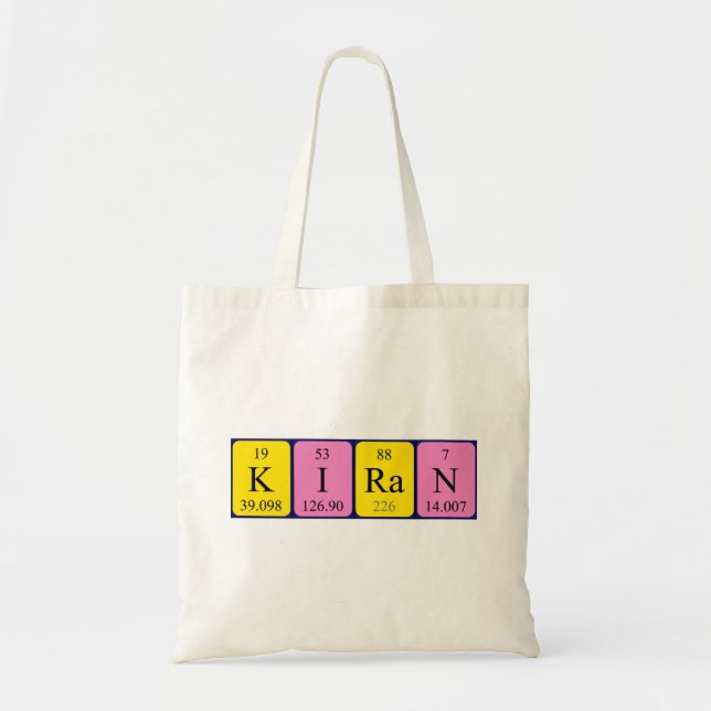 Kiran periodic table name tote bag (Front)