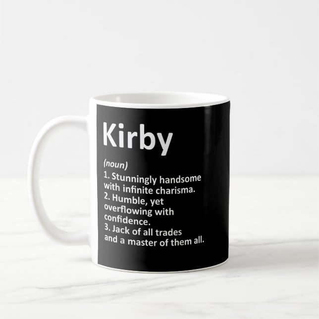 KIRBY Definition Personalised Name Funny Birthday  Coffee Mug (Left)
