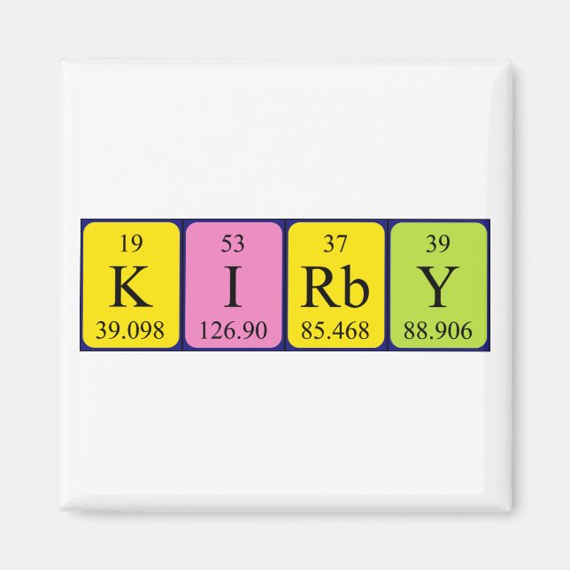 Kirby periodic table name magnet (Front)