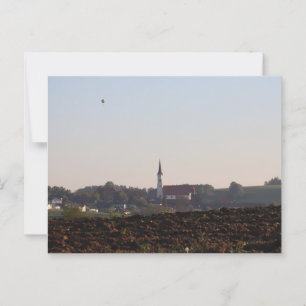 KIRCHDORF BEI HAAG MIT ACKER UND HEISSLUFTBALLON POSTCARD