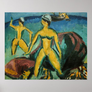 Kirchner - Bathing 1912 Poster