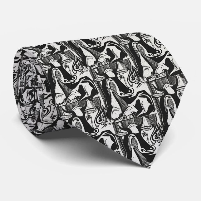 Kirchner Chaos – Expressionist Pattern Tie (Rolled)