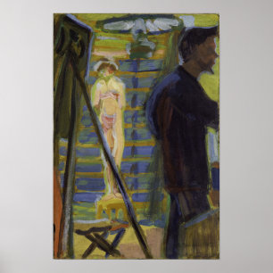 Kirchner - Erich Heckel And Model In The Studio 1… Poster