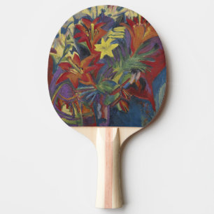  Kirchner Expressionist Vibrant Orange Lilies Art Ping Pong Paddle
