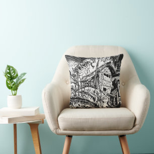 Kirchner Mountain House Expressionist Pillow