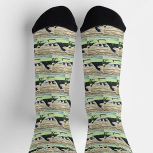 Kirchner Mountain Lake Expressionist Fine Art Socks