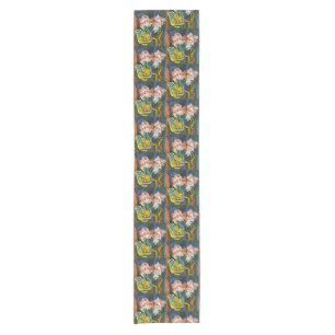 Kirchner Pink Roses Expressionist Floral Art Short Table Runner