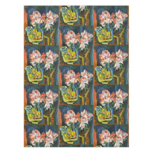 Kirchner Pink Roses Expressionist Floral Art Tablecloth