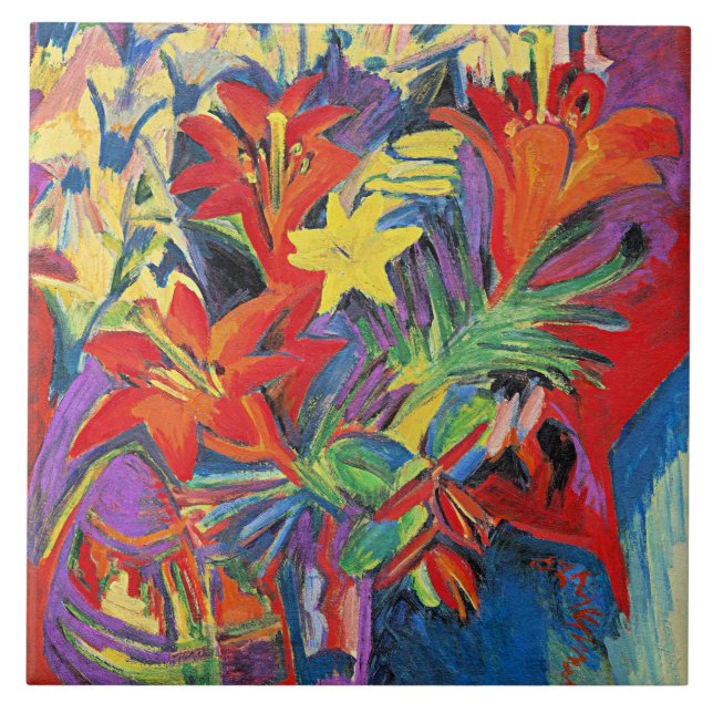 Kirchner - Still Life with Lilies Ceramic Tile (Front)