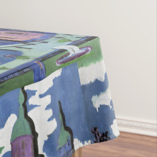 Kirchner View of Dresden Schlossplatz Fine Art Tablecloth