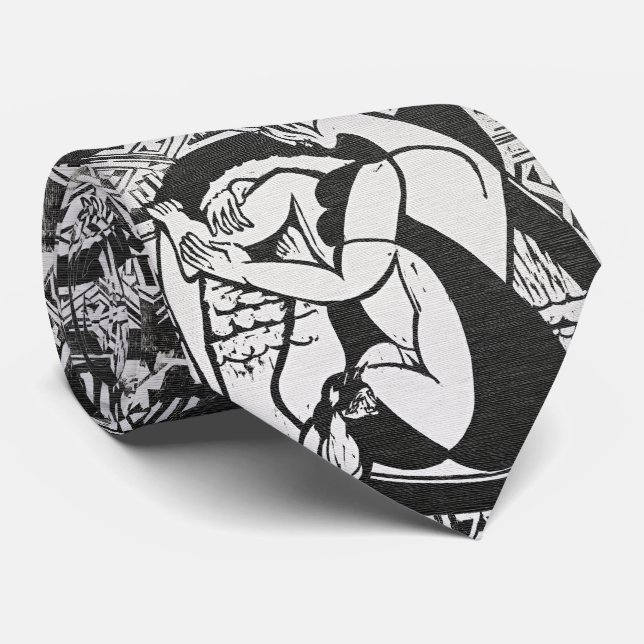 Kirchner Woodcut – Noir Study Tie (Rolled)
