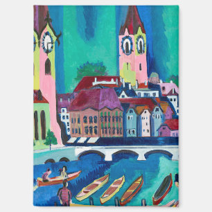 Kirchner Zurich Cityscape Expressionist Art Magnet
