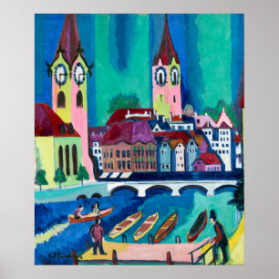 Kirchner Zurich Cityscape Expressionist Art Poster