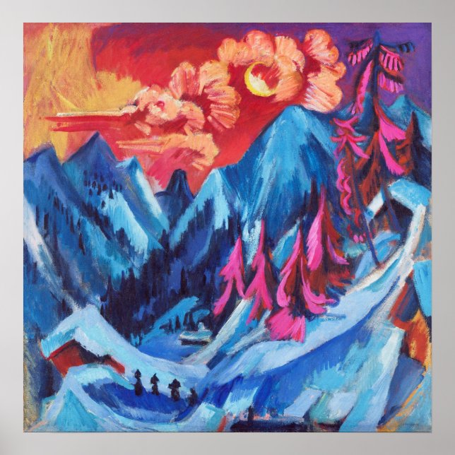 Kirchner's Winter Landscape in Moonlight Poster (Front)
