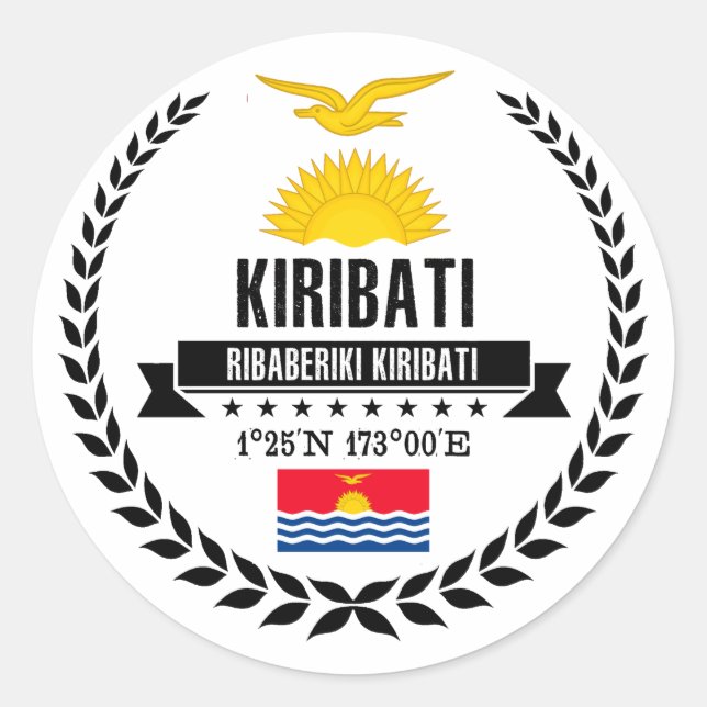 Kiribati Classic Round Sticker (Front)