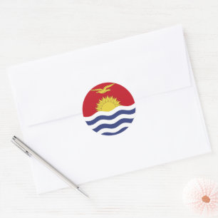 Kiribati flag classic round sticker