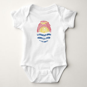 Kiribati Flag Fingerprint Baby Bodysuit