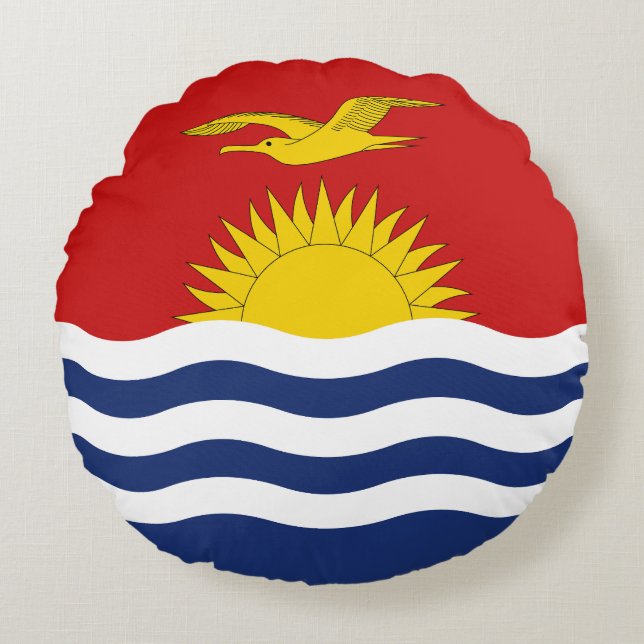 Kiribati Flag Round Cushion (Front)