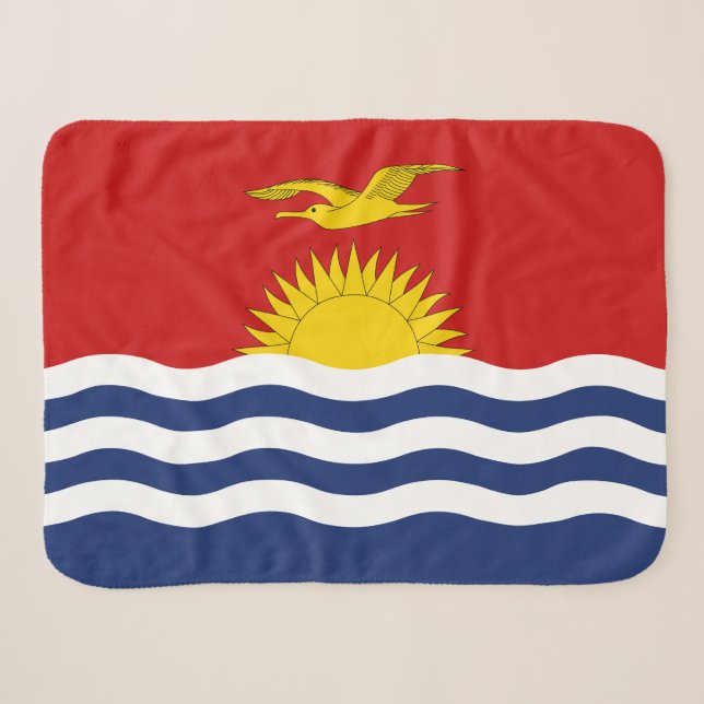 Kiribati Flag Sherpa Blanket (Front (Horizontal))