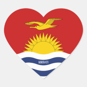 Kiribati Flag Splendid Patriotic Heart Sticker