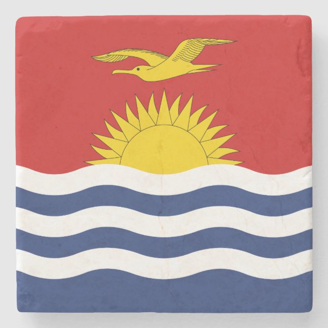 Kiribati Flag Stone Coaster (Front)